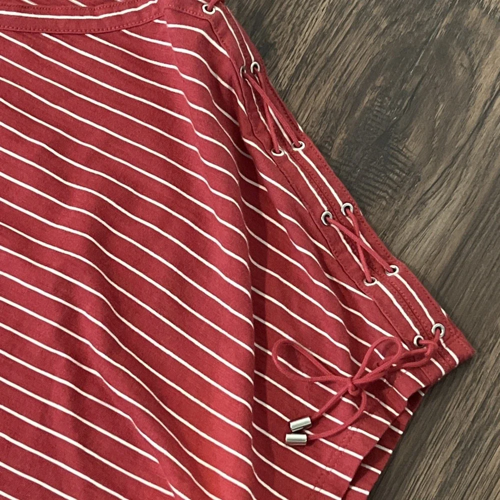 Black Label Polo Ralph Lauren Womens Sz XL Red Striped Short Sleeve